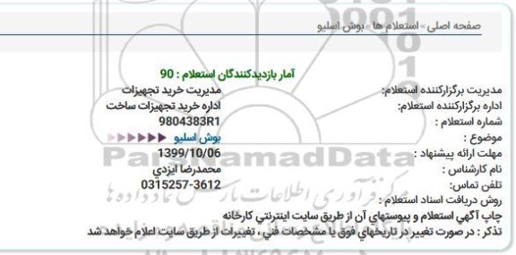 استعلام, استعلام بوش اسلیو  