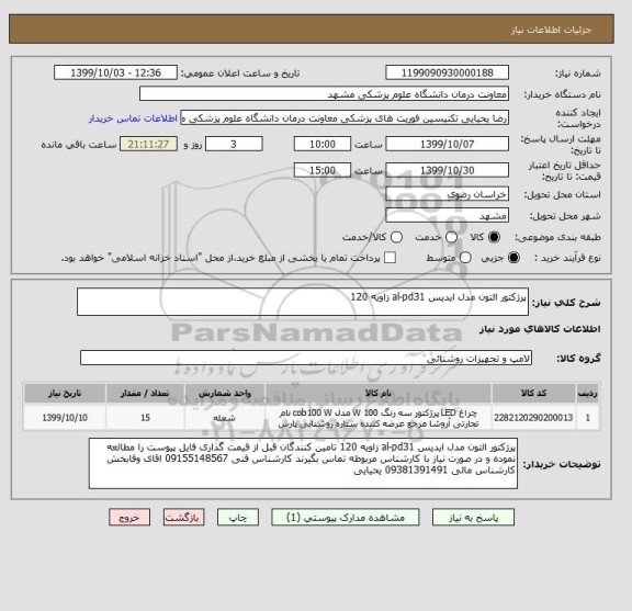 استعلام پرژکتور التون مدل ایدیس al-pd31 زاویه 120