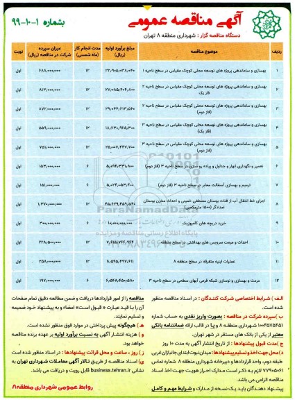 مناقصه , مناقصه بهسازی و ساماندهی پروژه های توسعه محلی کوچک مقیاس... 