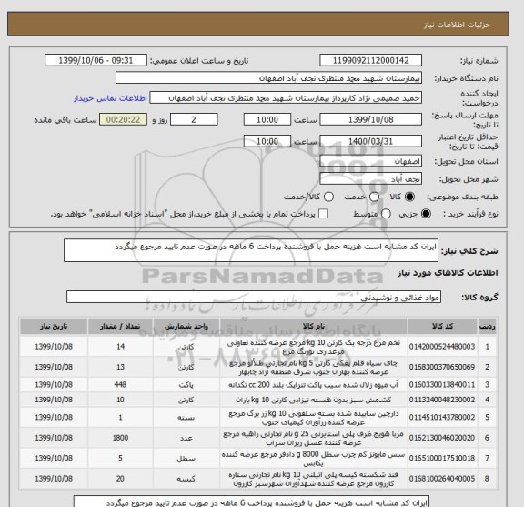 استعلام ایران کد مشابه است هزینه حمل با فروشنده پرداخت 6 ماهه در صورت عدم تایید مرجوع میگردد