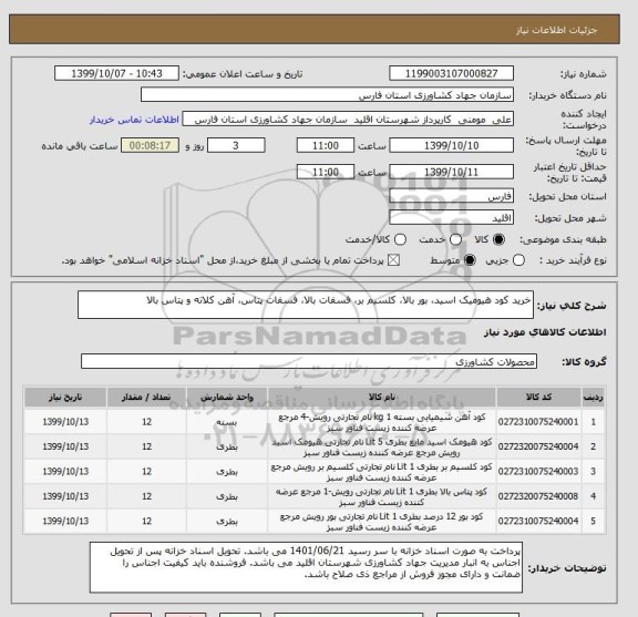 استعلام خرید کود هیومیک اسید، بور بالا، کلسیم بر، فسفات بالا، فسفات پتاس، آهن کلاته و پتاس بالا