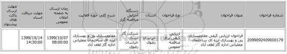 فراخوان ارزیابی کیفی مقاومسازی پی و بهسازی لرزه ای ساختمان عملیاتی اداره گاز لطف آباد