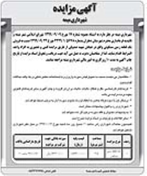 مزایده،مزایده فروش یک قطعه زمین مسکونی 218 مترمربع