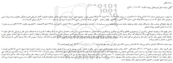 مزایده،مزایده فروش ششدانگ یکباب خانه