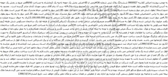 مزایده فروش ششدانگ پلاک ثبتی