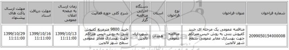مناقصه عمومی یک مرحله ای خرید کفپوش بتنی به روش خیس متراکم جهت بهسازی معابر عمومی سطح شهر لالجین
