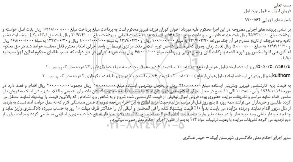 مزایده،مزایده فروش 1- فریزر ایستاده ابعاد (طول .عرض.ارتفاع)200.80.200  سانتیمتر 6 درب  و...