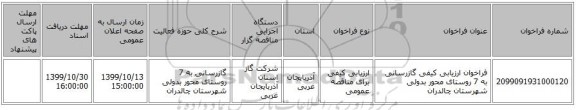 فراخوان ارزیابی کیفی گازرسانی به 7 روستای محور بدولی شهرستان چالدران