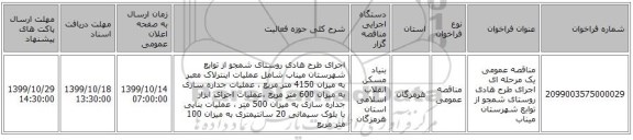 مناقصه عمومی یک مرحله ای اجرای  طرح هادی روستای شمجو  از توابع شهرستان میناب