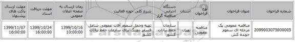 مناقصه عمومی یک مرحله ای سموم جونده کش