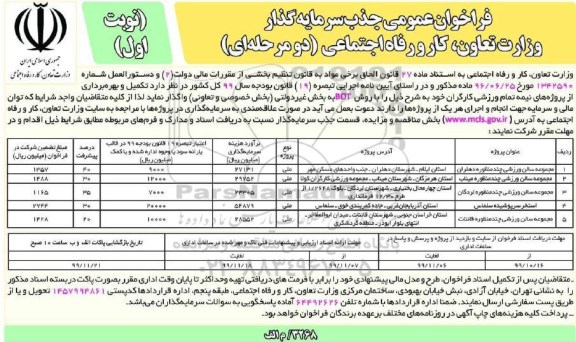 فراخوان عمومی مجموعه سالن ورزشی چند منظوره و...