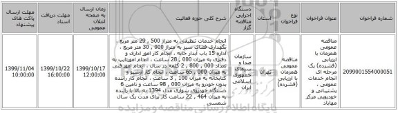 مناقصه عمومی همزمان با ارزیابی (فشرده) یک مرحله ای انجام خدمات عمومی ، پشتیبانی و خودرویی مرکز مهاباد