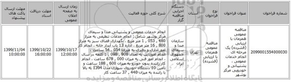 مناقصه عمومی همزمان با ارزیابی (فشرده) یک مرحله ای انجام خدمات عمومی ، پشتیبانی و خودرویی مرکز بوشهر