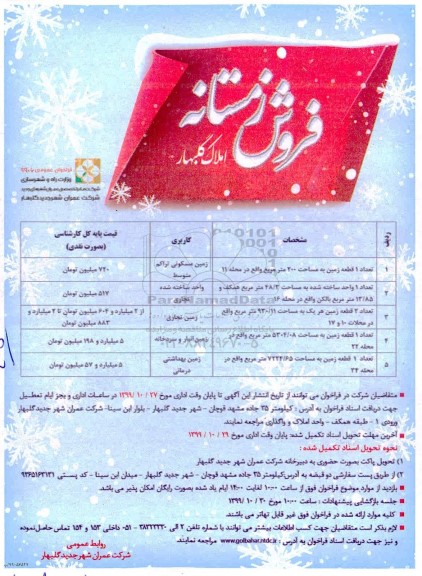 آگهی مزایده،مزایده فروش املاک کاربری زمین مسکونی و تجاری