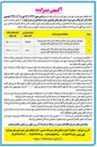 مزایده،مزایده فروش املاک مساحت 74597 و 8500 مترمربع