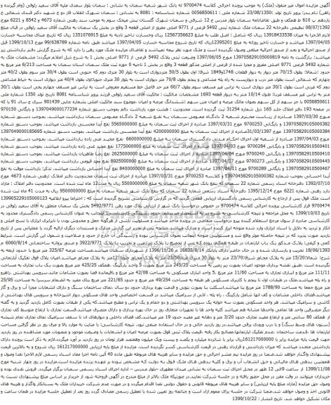 آگهی مزایده ملک به شماره 5492 فرعی 9771 