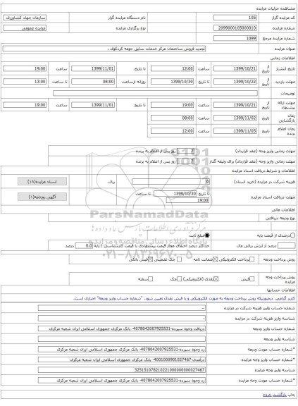 تجدید فروش ساختمان مرکز خدمات سابق حومه کردکوی . 