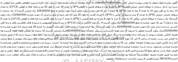 آگهی مزایده ویک سایبان با تیرهای اصلی خرپایی و غیره ...