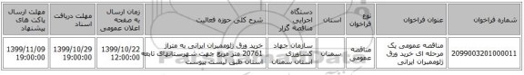 مناقصه عمومی یک مرحله ای خرید ورق ژئوممبران ایرانی