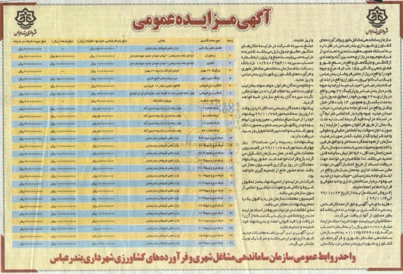 مزایده , مزایده اجاره تعدادی غرف...