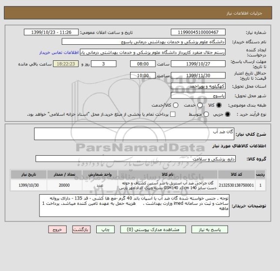 استعلام گان ضد آب