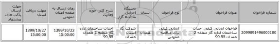 فراخوان ارزیابی کیفی احداث ساختمان اداره گاز منطقه 2 همدان 55-99