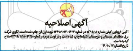 ارزیابی کیفی , اصلاحیه ارزیابی کیفی تهیه استاب، سیستم زمین و احداث فونداسیون 