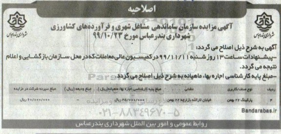 مزایده , مزایده اجاره تعدادی غرف...