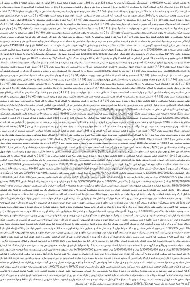 آگهی مزایده ششدانگ یکدستگاه آپارتمان به شماره 333 فرعی از 1808 اصلی مفروز