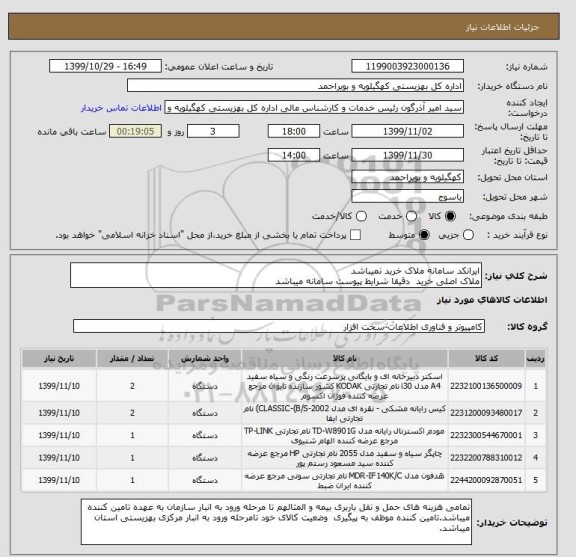 استعلام ایرانکد سامانه ملاک خرید نمیباشد
ملاک اصلی خرید  دقیقا شرایط پیوست سامانه میباشد