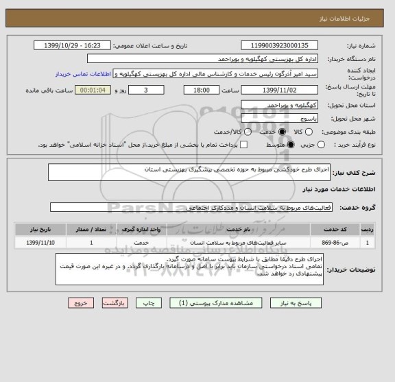 استعلام اجرای طرح خودکشی مربوط به حوزه تخصصی پیشگیری بهزیستی استان