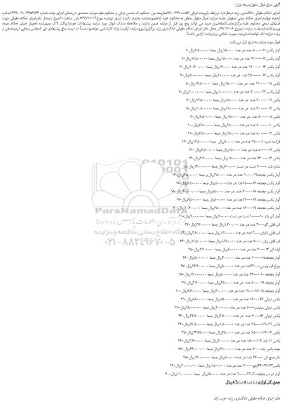 مزایده،مزایده فروش آچار یکسر 11---50 عدد و...