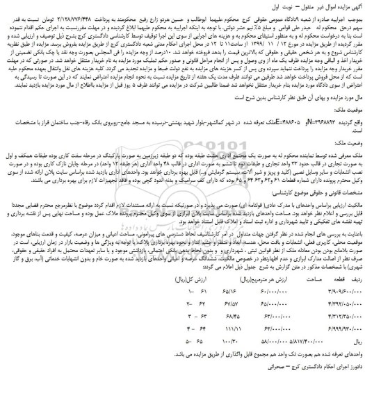 مزایده فروش ملک