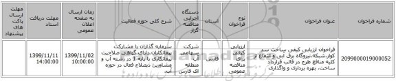 فراخوان ارزیابی کیفی ساخت سد کوار،شبکه،نیروگاه برق آبی و انتفاع از کلیه منافع طرح در قالب قرارداد ساخت، بهره برداری و واگذاری