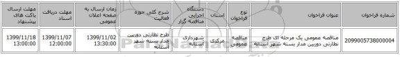 مناقصه عمومی یک مرحله ای طرح نظارتی دوربین مدار بسته شهر آستانه