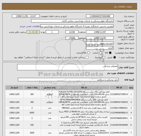 استعلام مصرفی پزشکی , سامانه ستاد