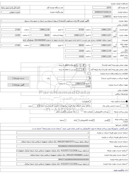 آگهی فروش 18 واحد مسکونی (آپارتمان) از پروژه استیجار بتن شرق در شهرستان سبزوار