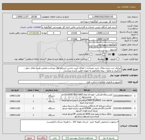 استعلام ایرانکد ثبت شده ملاک خرید نمیباشد ، ملاک خرید داشتن شرایط فوق میباشد.تمامی هزینه های حمل ، بارگیری و تخلیه ، بیمه وامثالهم به عهده تامین کننده میباشد.