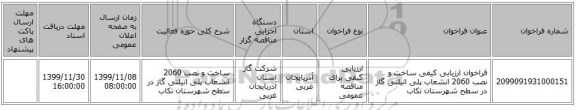 فراخوان ارزیابی کیفی ساخت و نصب 2060 انشعاب پلی اتیلنی گاز در سطح  شهرستان تکاب