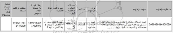 خرید خدمات مشاوره نظارت بر پروژه  احیای انهار سنتی رودخانه زرین‌گل،حفاظت سیلاب رودخانه محمدآباد و تأسیسات آبزی پروری