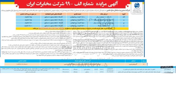 مزایده تعدادی از املاک 