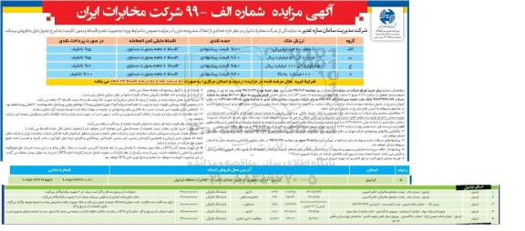 مزایده تعدادی از املاک