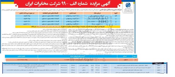 مزایده تعدادی از املاک 