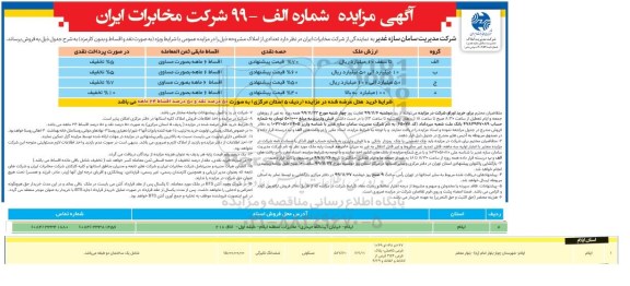 مزایده تعدادی از املاک