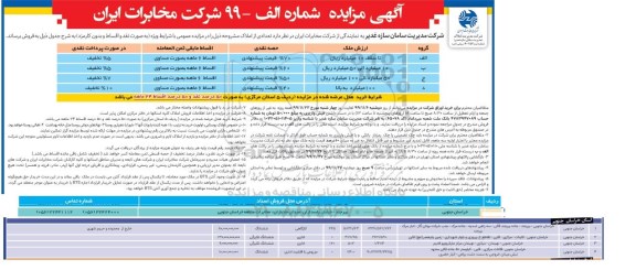 مزایده تعدادی از املاک 