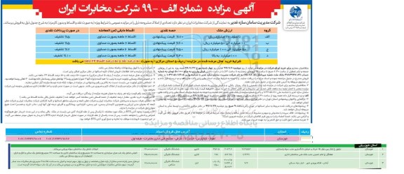 مزایده تعدادی از املاک