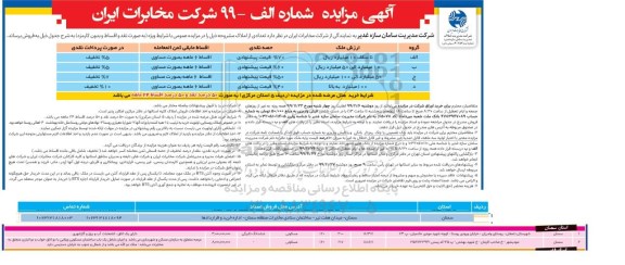 مزایده تعدادی از املاک 