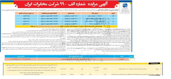 مزایده تعدادی از املاک 