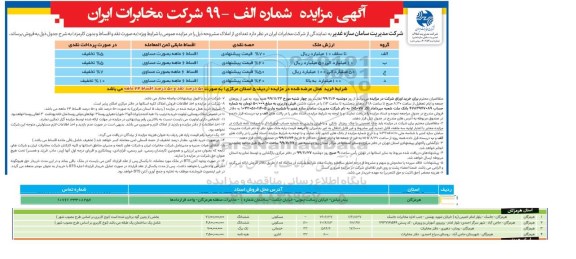 مزایده تعدادی از املاک 