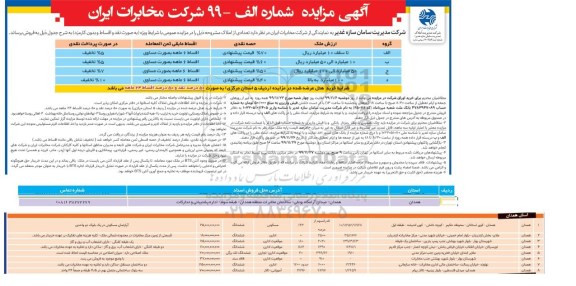 مزایده تعدادی از املاک 